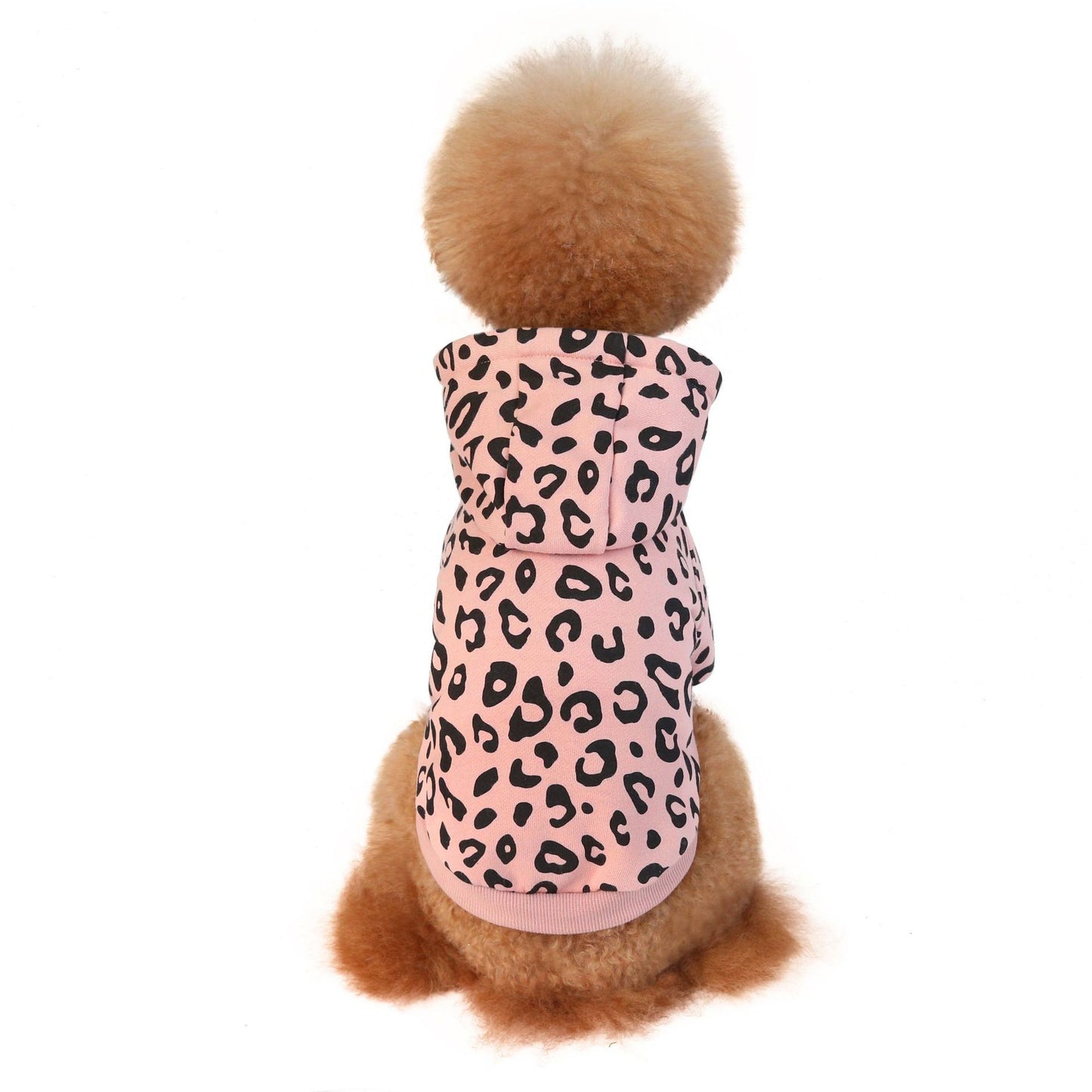 New Pet Sweater Fashion Leopard Dog Clothes Hooded Printing Simple Design Method Fighting Clothes