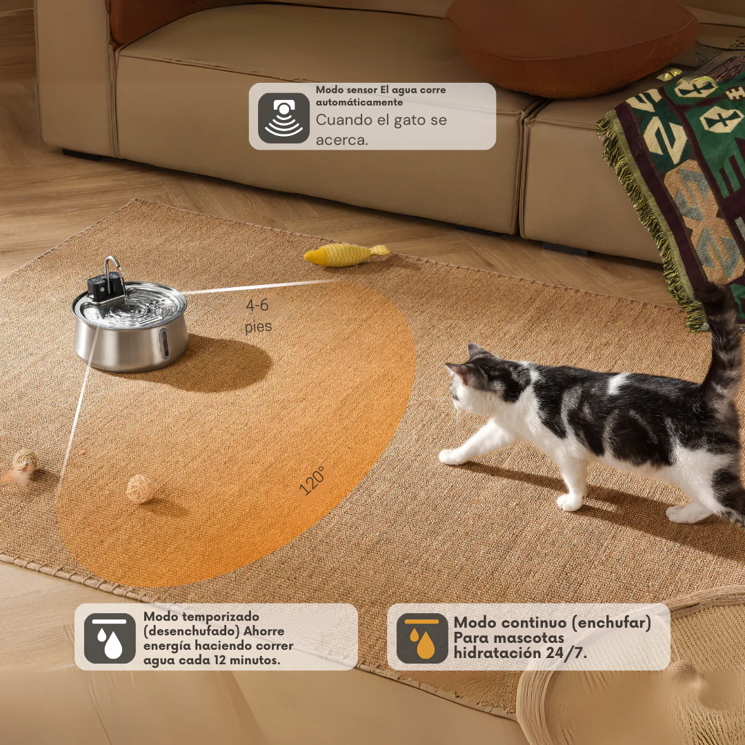 AquaPaw™ 4L - Dispensador de agua de acero inox. para mascotas