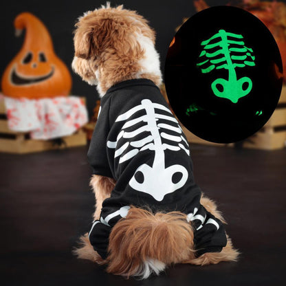 Disfraz de Esqueleto Fosforescente para Perros - Halloween Divertido