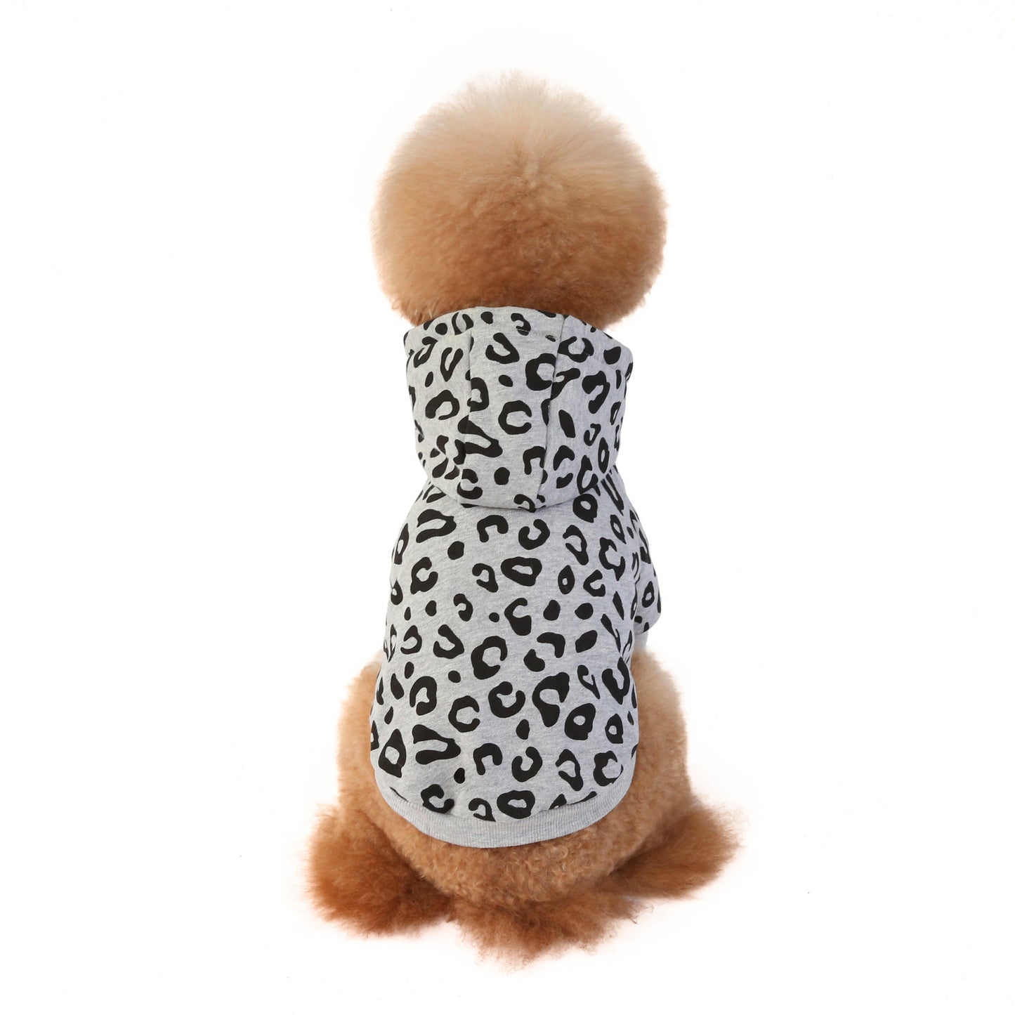 New Pet Sweater Fashion Leopard Dog Clothes Hooded Printing Simple Design Method Fighting Clothes