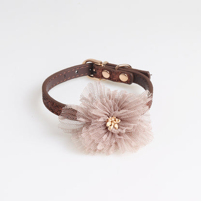 Flower pu pet collar