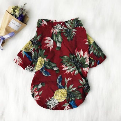 Pet pineapple flower shirt