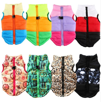 Pet clothing autumn and winter pet puppy jacket vest traction buckle