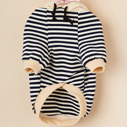 Pet Striped Sweater Dog Fashion Hooded Clothes