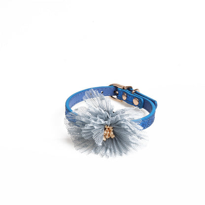 Flower pu pet collar
