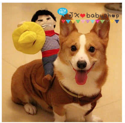 Disfraz de Vaquero con Jinete para Perros y Gatos - Halloween y Fiestas
