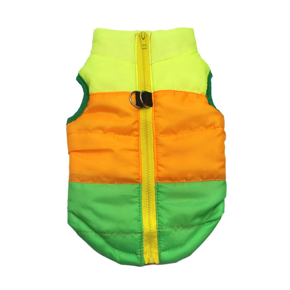 Pet clothing autumn and winter pet puppy jacket vest traction buckle