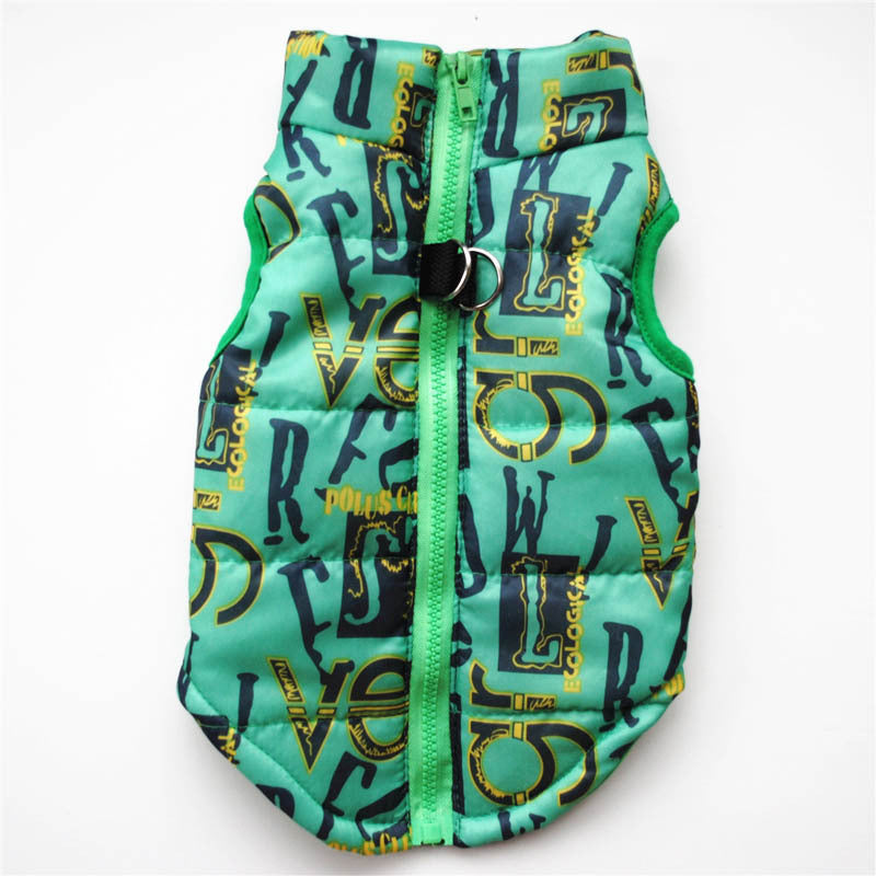 Pet clothing autumn and winter pet puppy jacket vest traction buckle