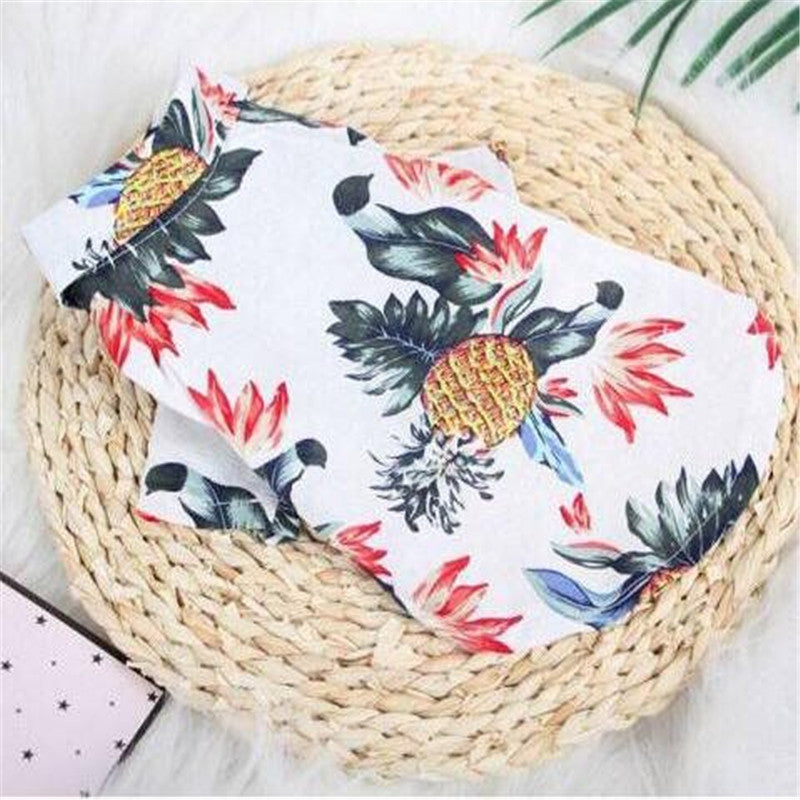 Pet pineapple flower shirt