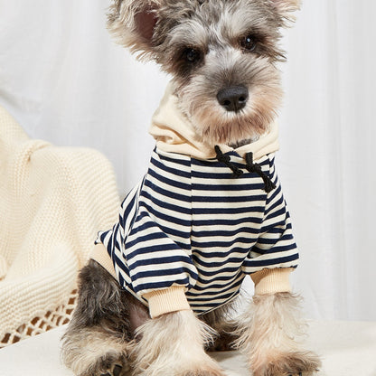 Pet Striped Sweater Dog Fashion Hooded Clothes