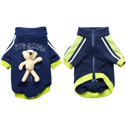 Cubs Baseball Uniform Pet Fashion Brand Clothes Spring And Autumn Four-legged Jacket