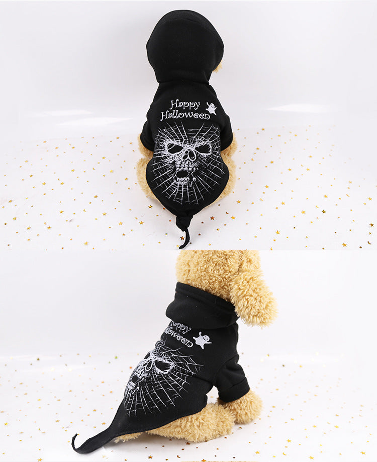 Suéter de Halloween para Perros y Gatos – Estilo Calavera en Telaraña