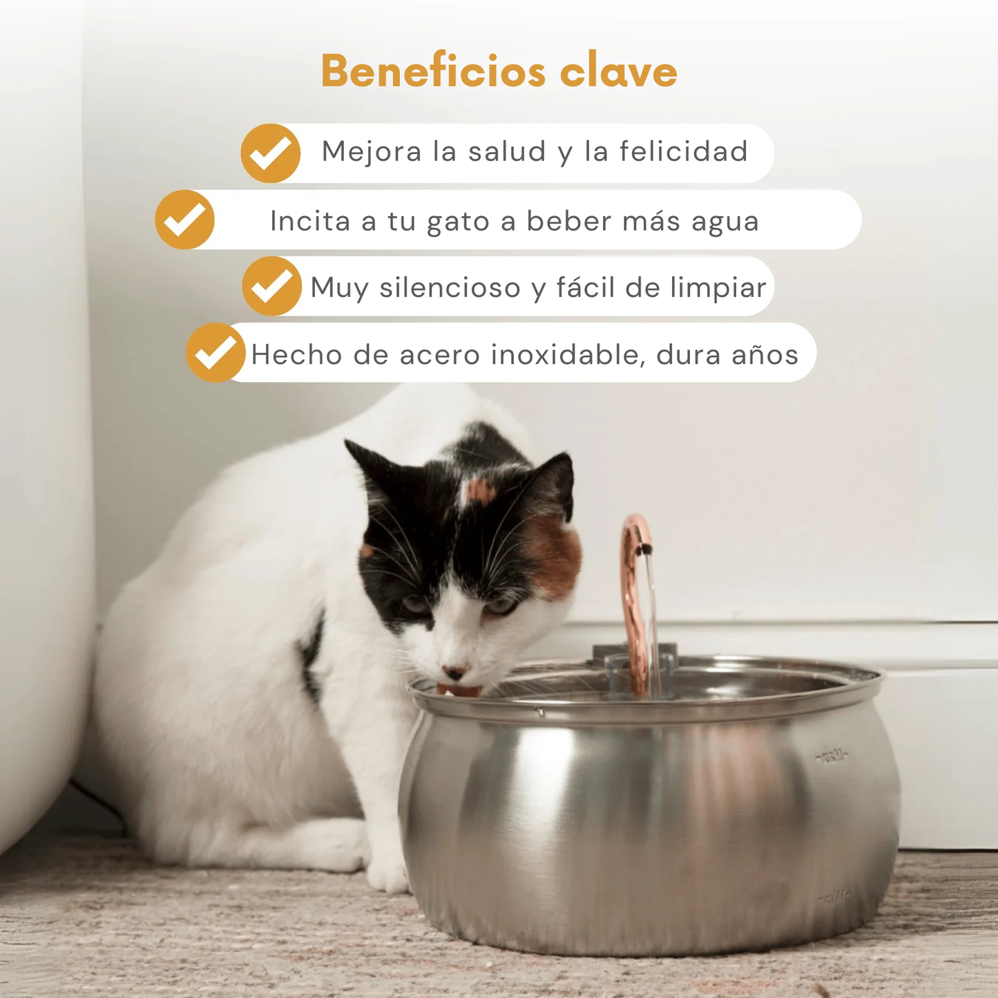 Copper Edition™ 4L – Fuente de agua para gatos y perros con tubo de cobre