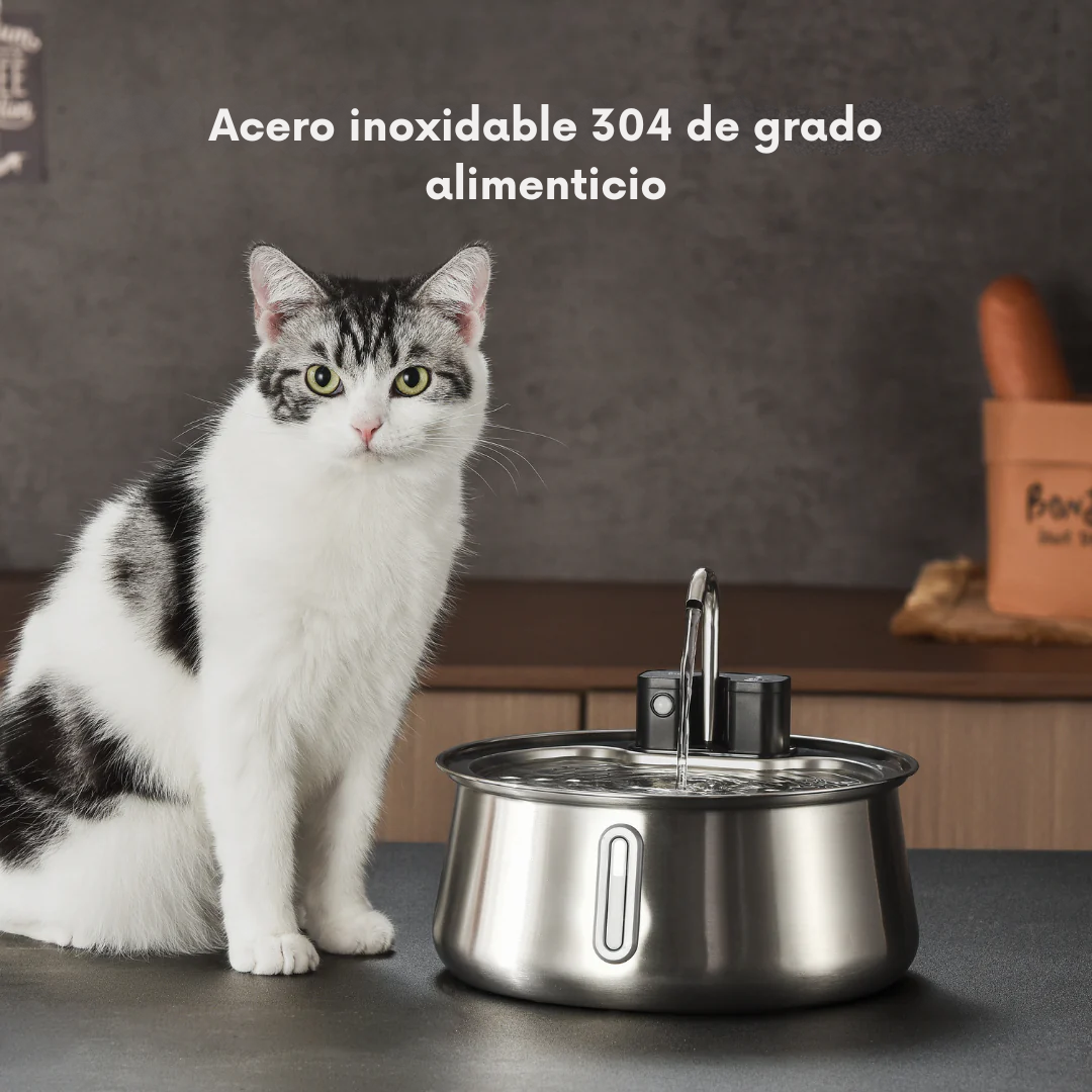 AquaPaw™ 4L - Dispensador de agua de acero inox. para mascotas