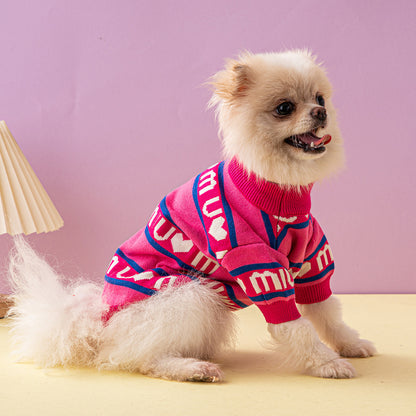 Tide Brand Pet Sweater Thickened Double Layer Fashion Dog Clothing