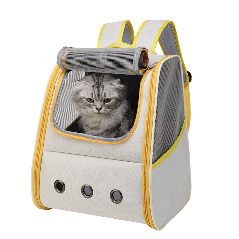 Classic Double Back Pet Cat Bag Foldable Breathable Multifunctional Fashion All-match