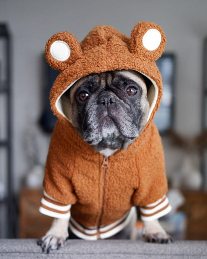 Pet Fashion Brand Fleece-lined Warm Ear-standing Sweater