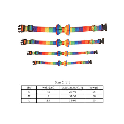 Pet Jewelry Rainbow Pet Collar Cat Dog Traction Bow Tie