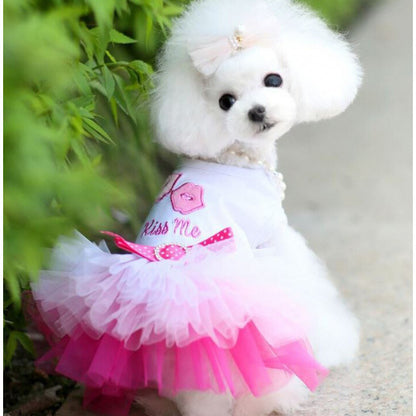 Pet Dog Skirt Pet Supplies Peach Blossom Skirt Cotton