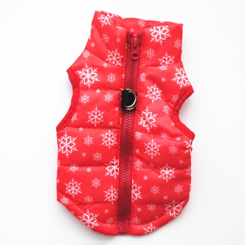 Pet clothing autumn and winter pet puppy jacket vest traction buckle