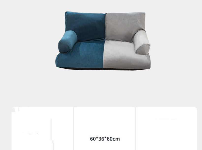 Doghouse Cathouse Pet Sofa Comfortable Open Sleep-free High Backrest Pet Mattress