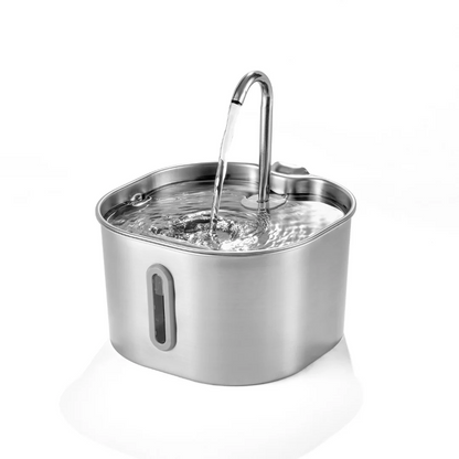 HydraPet™ - Fuente de agua inteligente para mascotas 2,2L (Acero inoxidable y circulación automática)