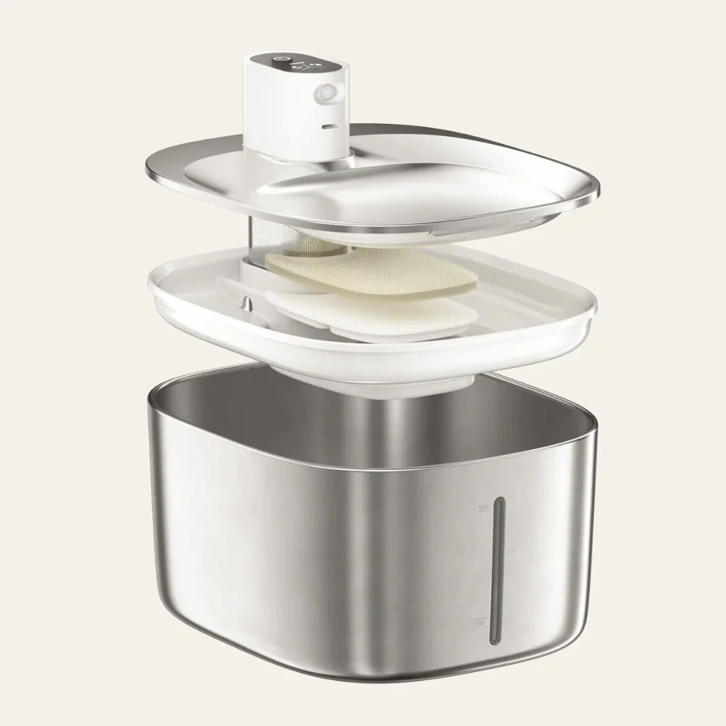 AquaSense™ - Fuente inteligente de acero inox. con flujo automático y sistema inalámbrico recargable.