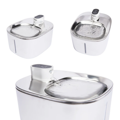 AquaSense™ - Fuente inteligente de acero inox. con flujo automático y sistema inalámbrico recargable.